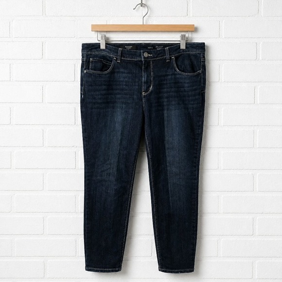 Vera Wang Denim - Simply Vera Vera Wang Mid Rise Skinny Jeans Dark Wash Plus Size 16WS